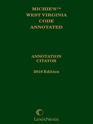 cover image of Michie's West Virginia Code Annotated